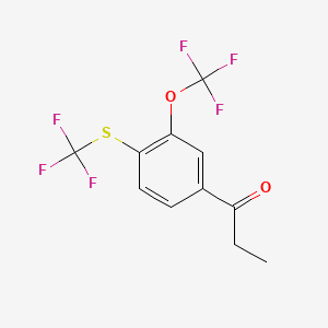 1-(3-(Trifluoromethoxy)-4-(trifluoromethylthio)phenyl)propan-1-one