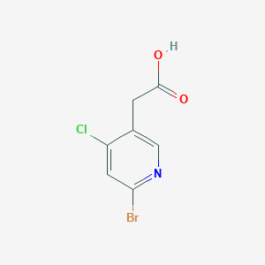 molecular formula C7H5BrClNO2 B14045509 2-(6-Bromo-4-chloropyridin-3-yl)acetic acid 