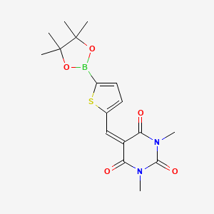 molecular formula C17H21BN2O5S B1404551 1,3-二甲基-5-[5-(4,4,5,5-四甲基-[1,3,2]二氧杂硼环-2-基)-噻吩-2-基亚甲基]-嘧啶-2,4,6-三酮 CAS No. 1449135-43-6