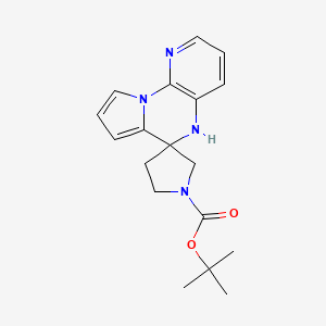 molecular formula C18H22N4O2 B1404554 叔丁基 5H-螺[吡啶并[3,2-E]吡咯并[1,2-A]吡嗪-6,3-吡咯烷]-1-羧酸酯 CAS No. 1290625-92-1