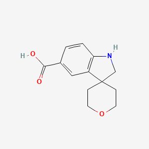 molecular formula C13H15NO3 B1404556 2',3',5',6'-四氢螺[吲哚-3,4'-吡喃]-5-羧酸 CAS No. 1160247-96-0