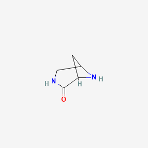 molecular formula C5H8N2O B1404558 2-氧代-3,6-二氮杂-双环[3.1.1]庚烷 CAS No. 1273562-72-3