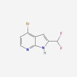 molecular formula C8H5BrF2N2 B14045642 1H-Pyrrolo[2,3-b]pyridine, 4-bromo-2-(difluoromethyl)- 