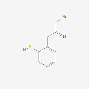 molecular formula C9H9BrOS B14045651 1-Bromo-3-(2-mercaptophenyl)propan-2-one 