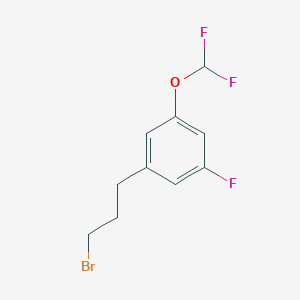 molecular formula C10H10BrF3O B14045680 1-(3-Bromopropyl)-3-(difluoromethoxy)-5-fluorobenzene 