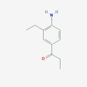 molecular formula C11H15NO B14045688 1-(4-Amino-3-ethylphenyl)propan-1-one 