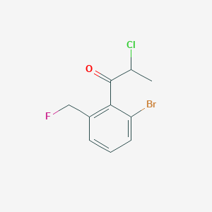 molecular formula C10H9BrClFO B14045755 1-(2-Bromo-6-(fluoromethyl)phenyl)-2-chloropropan-1-one 