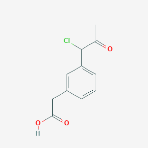 molecular formula C11H11ClO3 B14045791 1-(3-(Carboxymethyl)phenyl)-1-chloropropan-2-one CAS No. 1806313-23-4