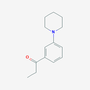 molecular formula C14H19NO B14045796 1-(3-(Piperidin-1-YL)phenyl)propan-1-one 