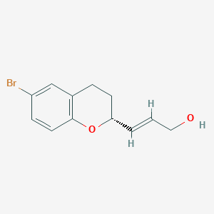 molecular formula C12H13BrO2 B14045805 (R,E)-3-(6-Bromochroman-2-yl)prop-2-en-1-ol 