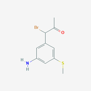 molecular formula C10H12BrNOS B14045839 1-(3-Amino-5-(methylthio)phenyl)-1-bromopropan-2-one 