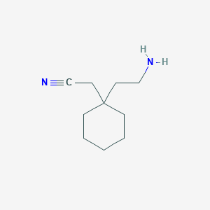 molecular formula C10H18N2 B14045840 2-(1-(2-aMinoethyl)cyclohexyl)acetonitrile 