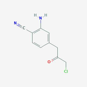 molecular formula C10H9ClN2O B14045851 1-(3-Amino-4-cyanophenyl)-3-chloropropan-2-one 