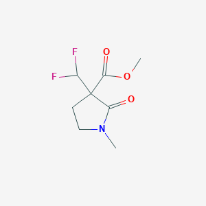 molecular formula C8H11F2NO3 B14045859 Methyl 3-(difluoromethyl)-1-methyl-2-oxo-pyrrolidine-3-carboxylate 