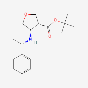 Rel-tert-butyl (3R,4S)-4-(((S)-1-phenylethyl)amino)tetrahydrofuran-3-carboxylate