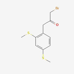 molecular formula C11H13BrOS2 B14045925 1-(2,4-Bis(methylthio)phenyl)-3-bromopropan-2-one 