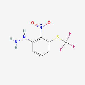 molecular formula C7H6F3N3O2S B14045974 1-(2-Nitro-3-(trifluoromethylthio)phenyl)hydrazine 