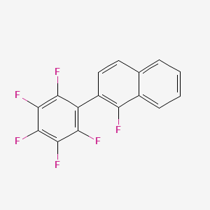 molecular formula C16H6F6 B14045984 1-Fluoro-2-(perfluorophenyl)naphthalene CAS No. 1261445-14-0