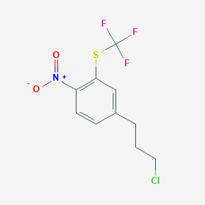 molecular formula C10H9ClF3NO2S B14045997 1-(3-Chloropropyl)-4-nitro-3-(trifluoromethylthio)benzene 