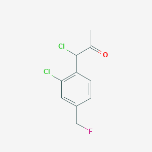 molecular formula C10H9Cl2FO B14046014 1-Chloro-1-(2-chloro-4-(fluoromethyl)phenyl)propan-2-one 