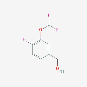 molecular formula C8H7F3O2 B14046016 (3-(Difluoromethoxy)-4-fluorophenyl)methanol 