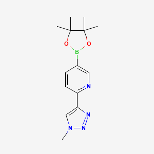 molecular formula C14H19BN4O2 B14046046 2-(1-Methyl-1H-1,2,3-triazol-4-yl)-5-(4,4,5,5-tetramethyl-1,3,2-dioxaborolan-2-yl)pyridine 