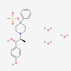 [1-[(1S,2S)-1-hydroxy-1-(4-hydroxyphenyl)propan-2-yl]-4-phenylpiperidin-4-yl] methanesulfonate;trihydrate