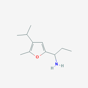 molecular formula C11H19NO B14046058 1-(4-Isopropyl-5-Methyl-furan-2-yl)propylaMine 