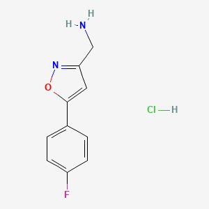 molecular formula C10H10ClFN2O B1404611 {[5-(4-氟苯基)异噁唑-3-基]甲基}胺盐酸盐 CAS No. 1327645-29-3