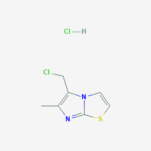 molecular formula C7H8Cl2N2S B1404612 5-(氯甲基)-6-甲基咪唑并[2,1-b][1,3]噻唑盐酸盐 CAS No. 1351659-19-2