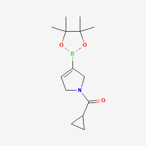 molecular formula C14H22BNO3 B14046149 Cyclopropyl(3-(4,4,5,5-tetramethyl-1,3,2-dioxaborolan-2-YL)-2,5-dihydro-1H-pyrrol-1-YL)methanone 