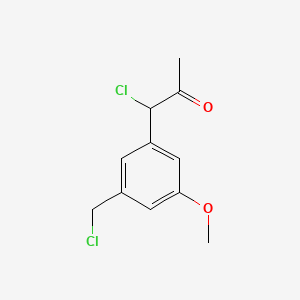 molecular formula C11H12Cl2O2 B14046157 1-Chloro-1-(3-(chloromethyl)-5-methoxyphenyl)propan-2-one 