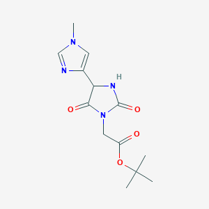 molecular formula C13H18N4O4 B14046219 tert-Butyl 2-(4-(1-methyl-1H-imidazol-4-yl)-2,5-dioxoimidazolidin-1-yl)acetate 