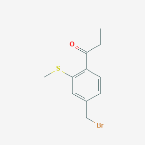 1-(4-(Bromomethyl)-2-(methylthio)phenyl)propan-1-one