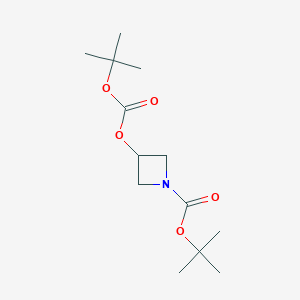molecular formula C13H23NO5 B1404630 叔丁基 3-[(叔丁氧羰基)氧基]氮杂环丁烷-1-羧酸盐 CAS No. 1785763-73-6