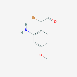 molecular formula C11H14BrNO2 B14046377 1-(2-Amino-4-ethoxyphenyl)-1-bromopropan-2-one 