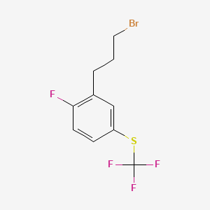 molecular formula C10H9BrF4S B14046378 1-(3-Bromopropyl)-2-fluoro-5-(trifluoromethylthio)benzene 