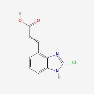 molecular formula C10H7ClN2O2 B14046389 (E)-3-(2-Chloro-1H-benzo[d]imidazol-7-yl)acrylic acid 