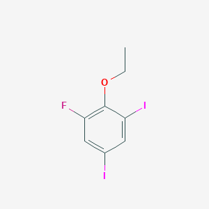 molecular formula C8H7FI2O B14046393 1,5-Diiodo-2-ethoxy-3-fluorobenzene 