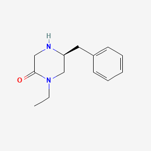 molecular formula C13H18N2O B14046401 (S)-5-Benzyl-1-ethylpiperazin-2-one 