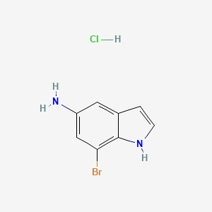 molecular formula C8H8BrClN2 B14046421 7-Bromo-1H-indol-5-amine HCl 