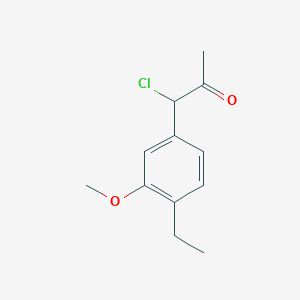 molecular formula C12H15ClO2 B14046450 1-Chloro-1-(4-ethyl-3-methoxyphenyl)propan-2-one 