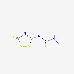 molecular formula C5H7N3S3 B1404646 N,N-二甲基-N'-(5-硫代亚磺酰基-1,2,4-二噻唑-3-基)甲亚胺酰胺 CAS No. 1192027-04-5