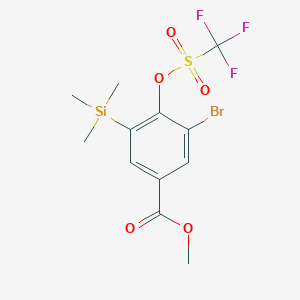 molecular formula C12H14BrF3O5SSi B1404647 3-溴-4-(((三氟甲基)磺酰基)-氧基)-5-(三甲基甲硅烷基)苯甲酸甲酯 CAS No. 1242069-33-5