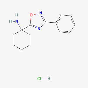 molecular formula C14H18ClN3O B1404648 [1-(3-苯基-1,2,4-噁二唑-5-基)环己基]胺盐酸盐 CAS No. 1239785-99-9