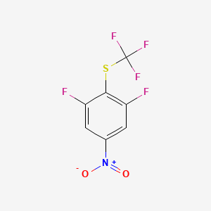 molecular formula C7H2F5NO2S B14046492 1,3-Difluoro-5-nitro-2-(trifluoromethylthio)benzene 