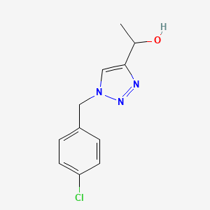 molecular formula C11H12ClN3O B1404650 1-{1-[(4-chlorophenyl)methyl]-1H-1,2,3-triazol-4-yl}ethan-1-ol CAS No. 1443291-22-2