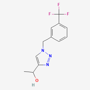 molecular formula C12H12F3N3O B1404651 1-(1-{[3-(trifluoromethyl)phenyl]methyl}-1H-1,2,3-triazol-4-yl)ethan-1-ol CAS No. 1443291-26-6