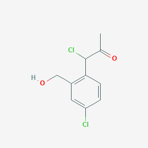 molecular formula C10H10Cl2O2 B14046519 1-Chloro-1-(4-chloro-2-(hydroxymethyl)phenyl)propan-2-one 