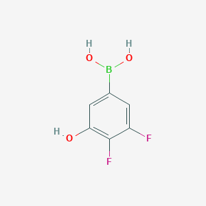 molecular formula C6H5BF2O3 B1404657 3,4-二氟-5-羟基苯硼酸 CAS No. 1379466-84-8